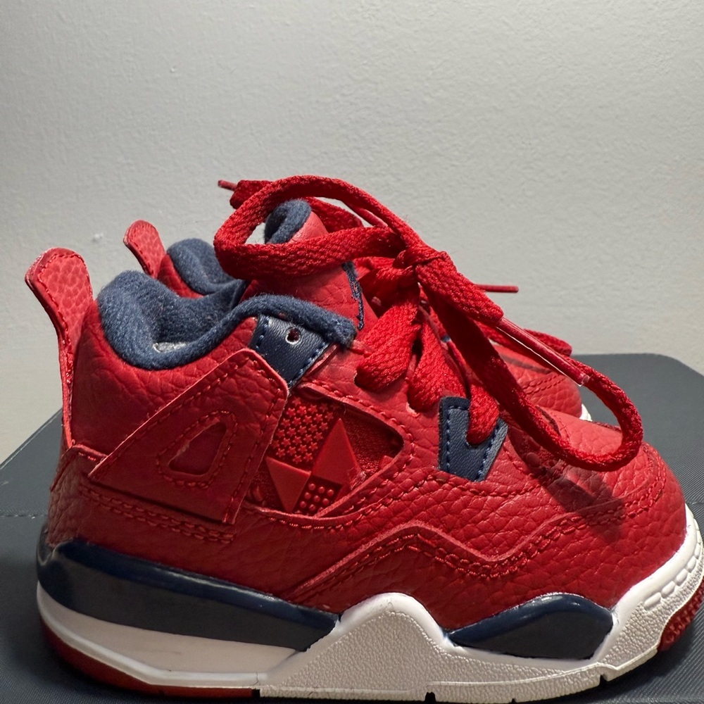 Jordan Kids Red and Navy Sneakers